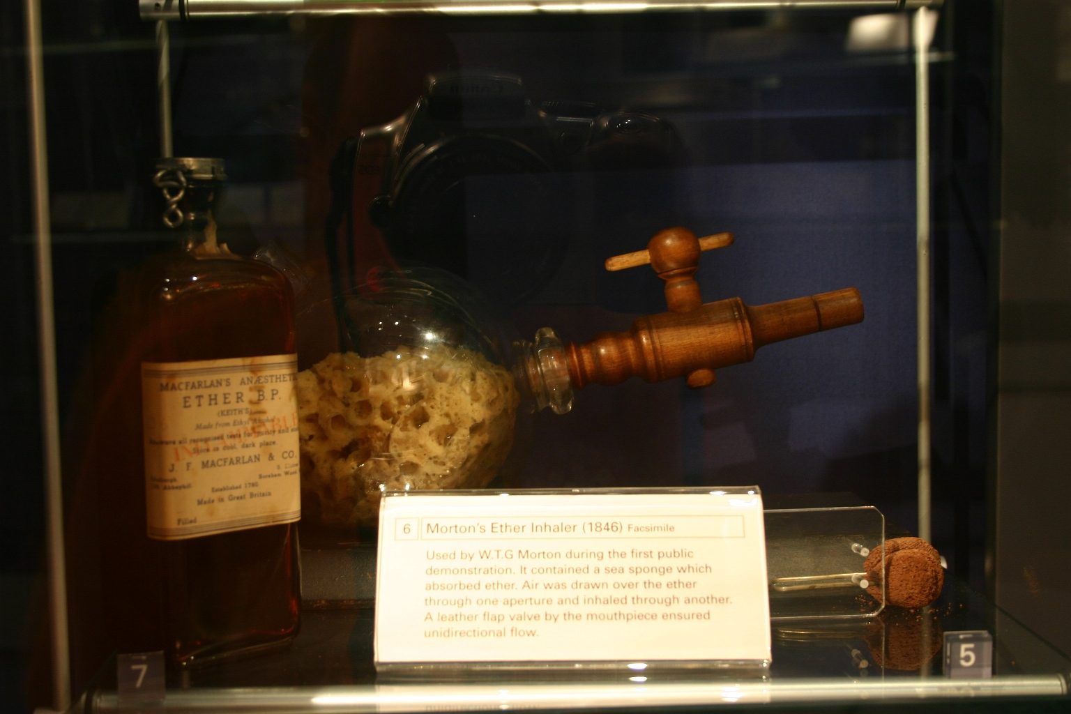 Morton's Ether Inhaler (1846) - facsimile, Anaesthesia Heritage Centre, London.JPG